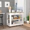 Tuhome Cala Kitchen Island 46, Six Casters, Two Drawers, Lower Open Shelf, White/Light Oak ABD5778 - alternate 6